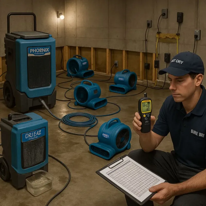 Structural Drying and Dehumidification process in Royal City, WA